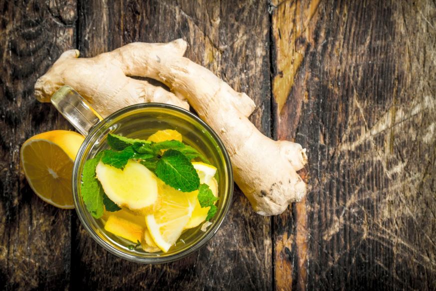 Best Teas for Belly Fat Loss | Peppermint and ginger with lemon 